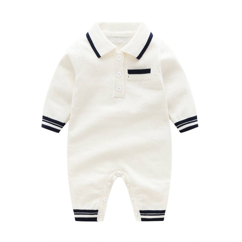 Baby Quarter Knitted College Style Rompers
