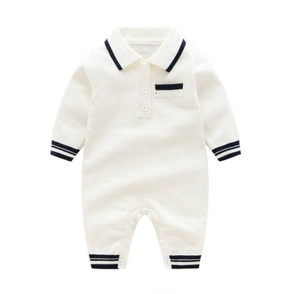 Baby Quarter Knitted College Style Rompers