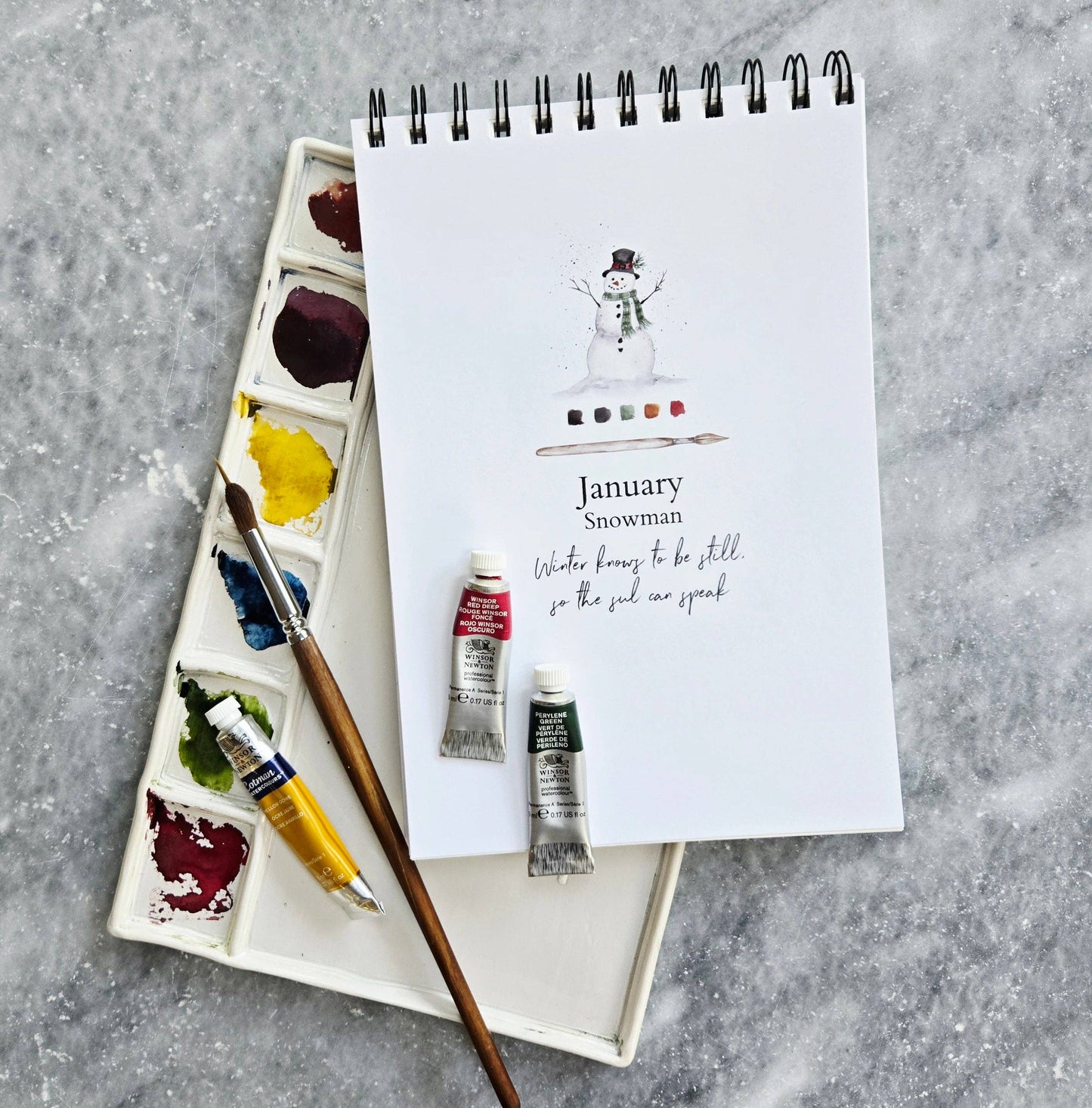 Watercolor Workbook, Spiral Bound 12 Months of Watercolor