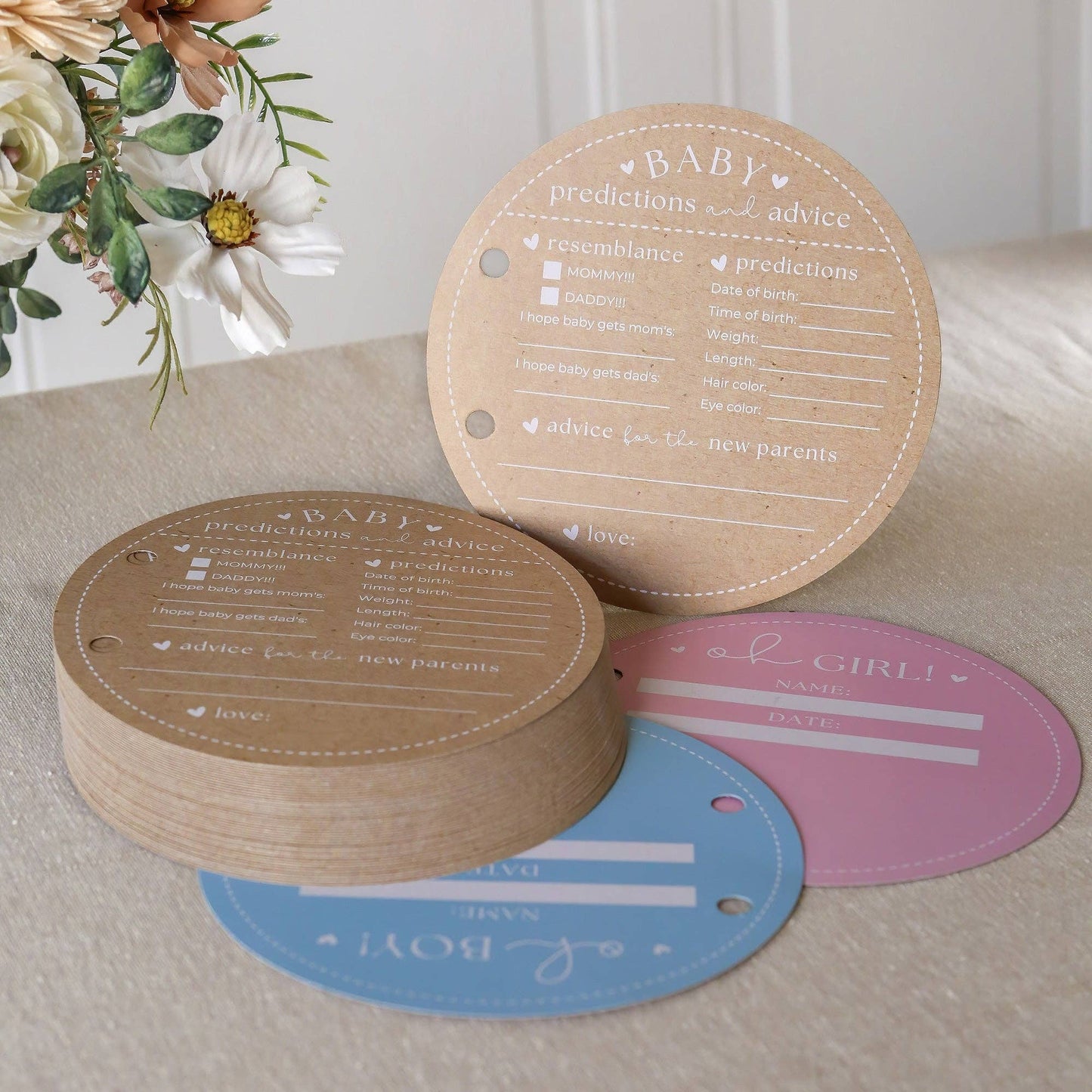 Baby Shower Prediction Advice Card Keepsake Book