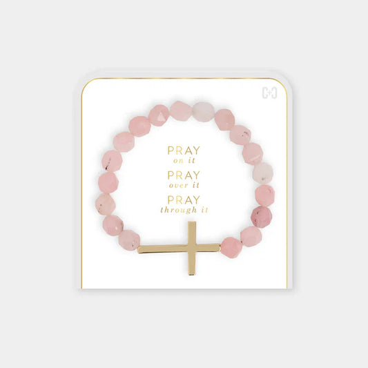 Pray on it, Pray over it, Pray through it Bracelet: Blush
