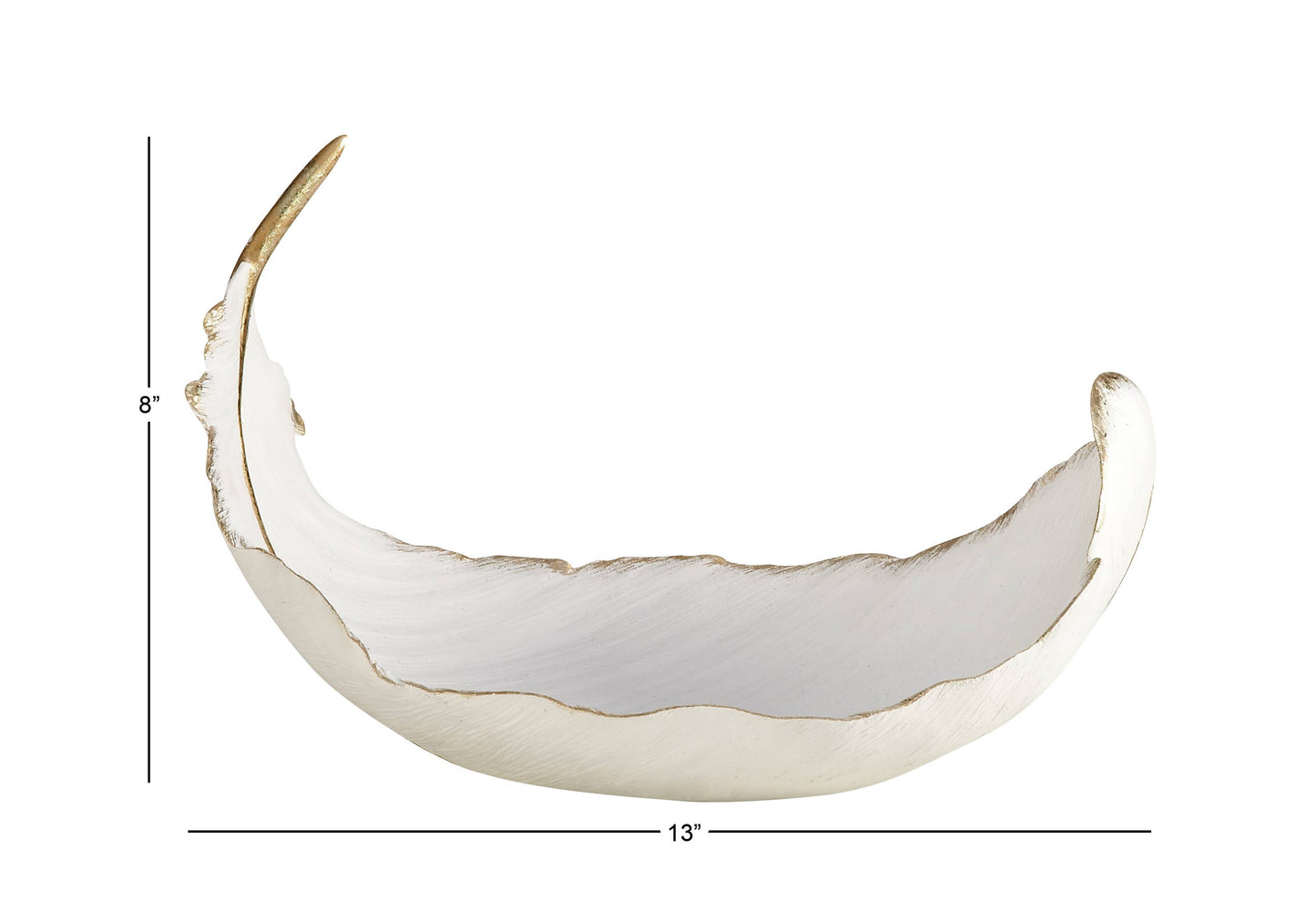 UMA Home Decor - Glam or Traditional Decorative Bowl - White, Gold