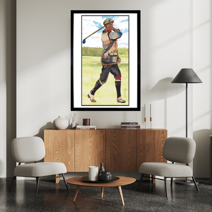 3D Collage Art | Golfer Male (40"x20")