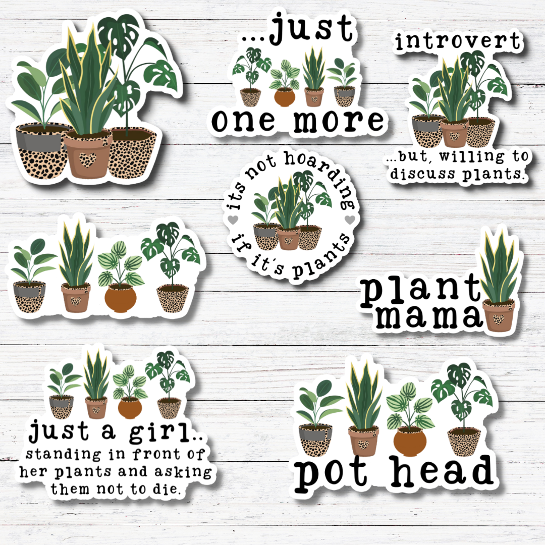 Oily Graphic Creations - Just A Girl-Plant Mama Sticker/Magnet