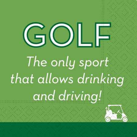 Golf Drink and Drive Cocktail Napkin