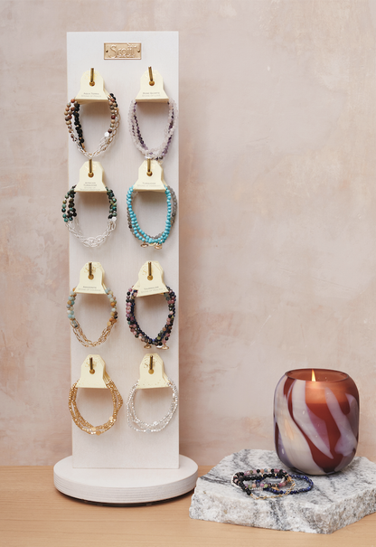 Narrow White Spinning Counter Display