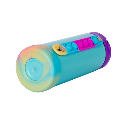Fidget Strap Kids Stainless Bottle 14oz Blue Tie Dye