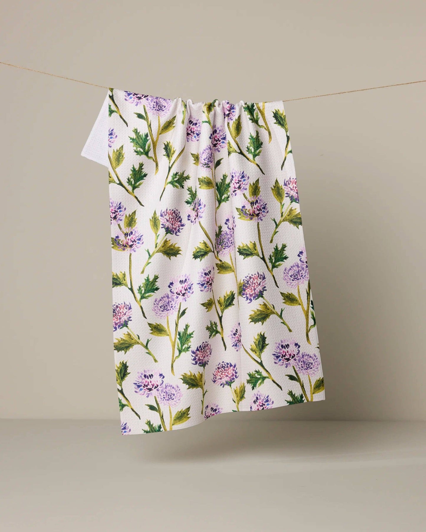 Blooming Thistle Tea Towel