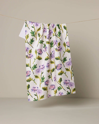 Blooming Thistle Tea Towel
