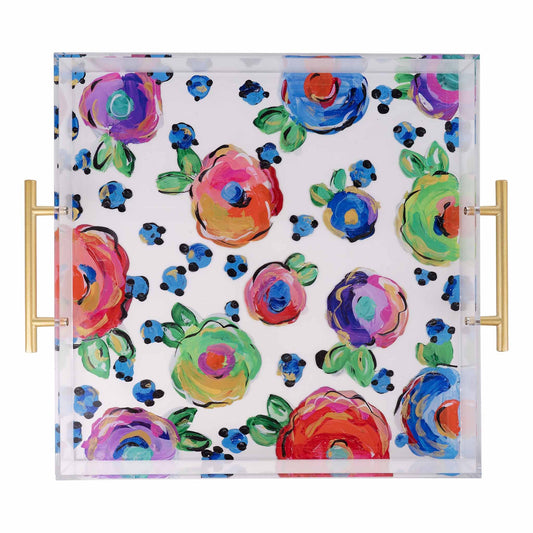 Polka Dot Flower Acrylic Tray