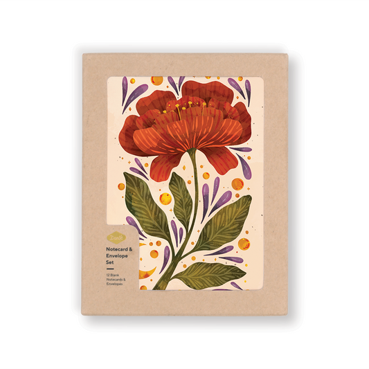 Burgundy Bloom Notecards