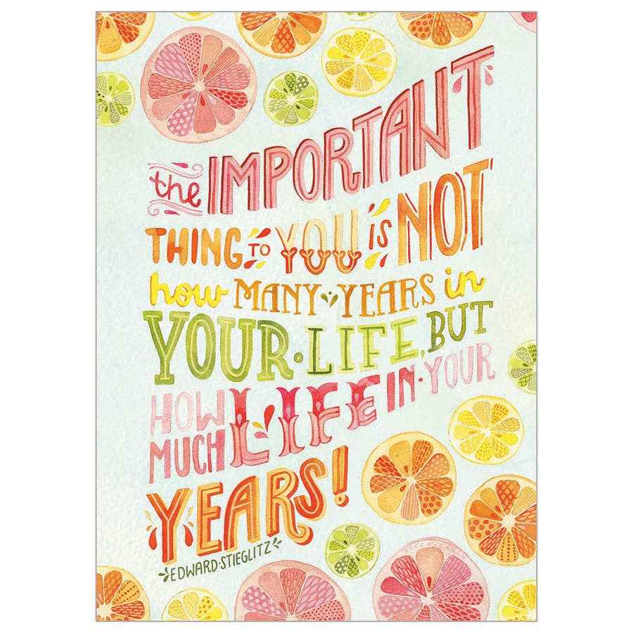 Legacy - Life in Your Years - Faith Birthday Card