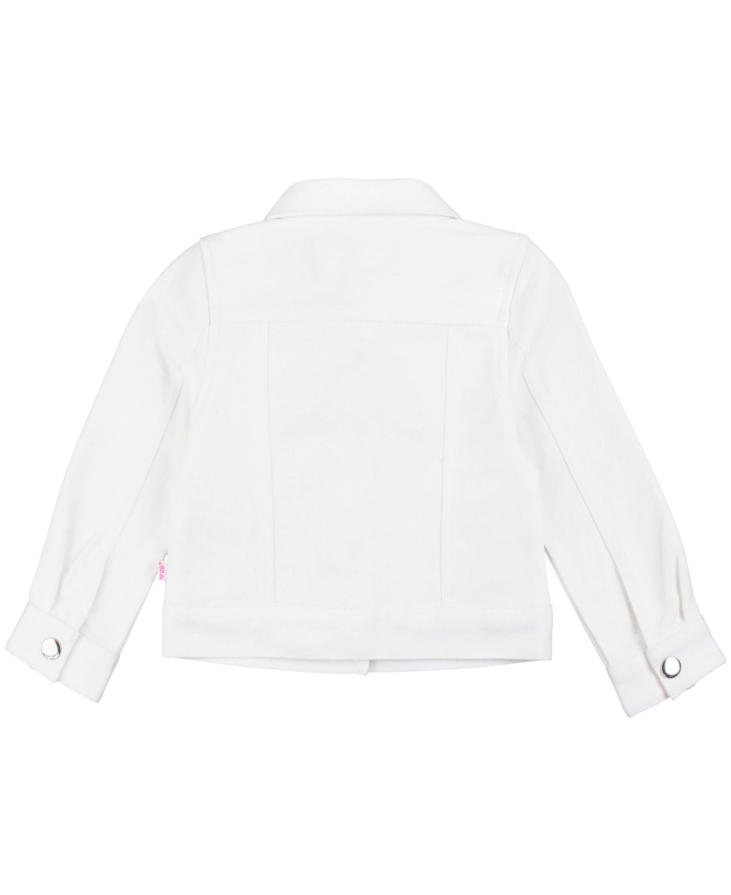 Girls White Stretch Denim Jacket