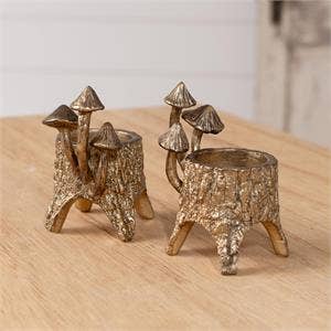 Mushroom Tea Light Holders-Set of 2