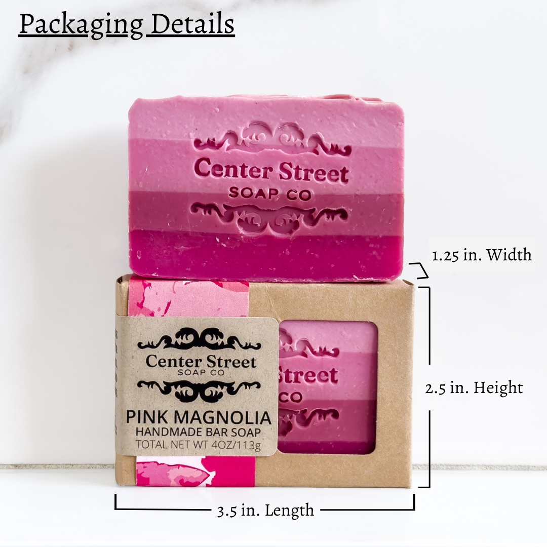Center Street Soap Co - Pink Magnolia Valentine's Handmade Soap Bar - 4oz