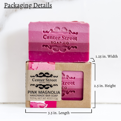 Center Street Soap Co - Pink Magnolia Valentine's Handmade Soap Bar - 4oz