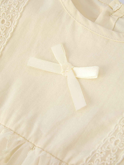 Lace Long-Sleeved Baby Girl Romper Matching Headband: 24M