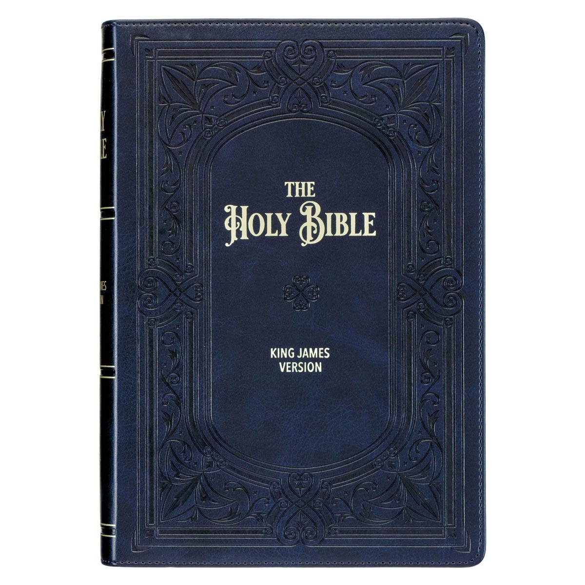 Christian Art Gifts - KJV Bible Giant Print Full-size Faux Leather, Midnight Blue