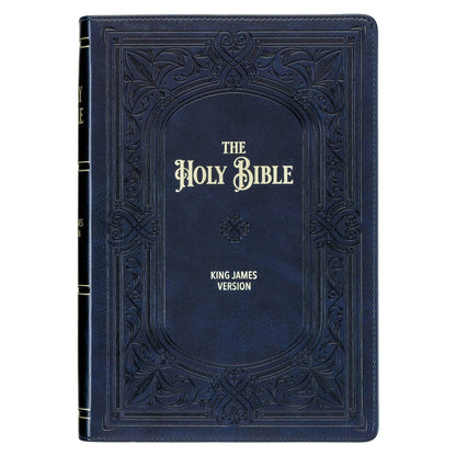 Christian Art Gifts - KJV Bible Giant Print Full-size Faux Leather, Midnight Blue