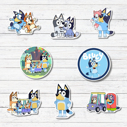 Oily Graphic Creations - Heeler Family #1- Bluey Stickers/Magnet