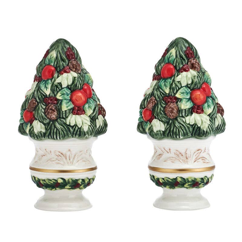Fitz & Floyd Winter Frost Salt/Pepper Shake Set Giftbox