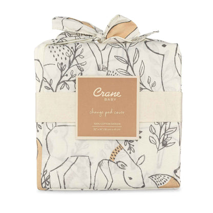 Crane Baby - Ezra Woodland Change Pad Cover (Fox Print)