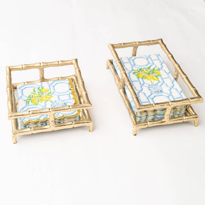 8 Oak Lane - Gold Bamboo Cocktail Napkin Tray