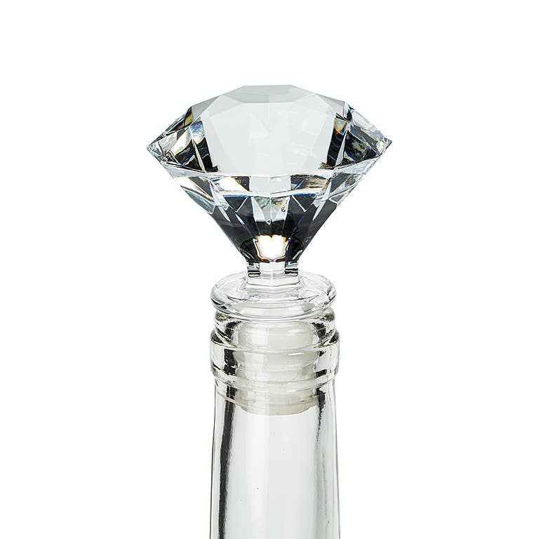Round Cut Gem Bottle Stopper-3"H