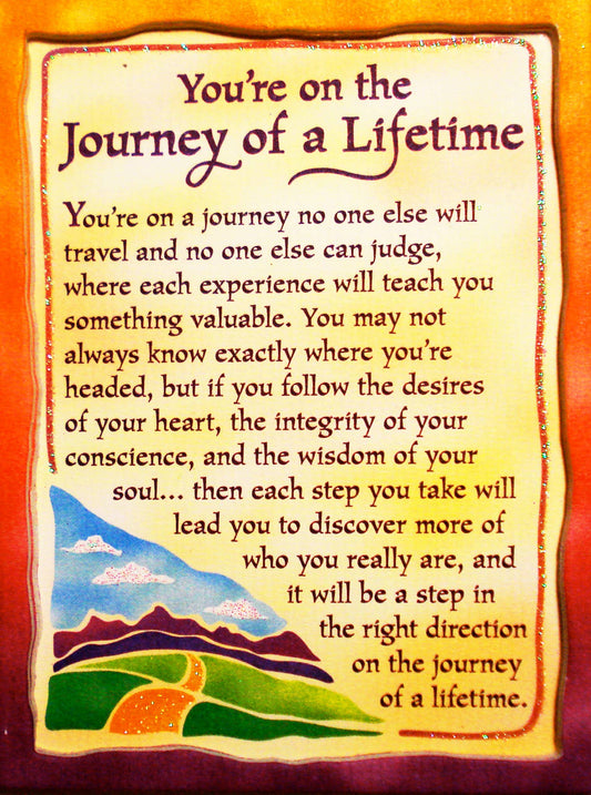 YOU'RE ON THE JOURNEY OF A LIFETIME