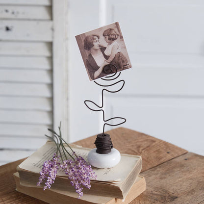 Vintage Doorknob Photo Holder - Rose