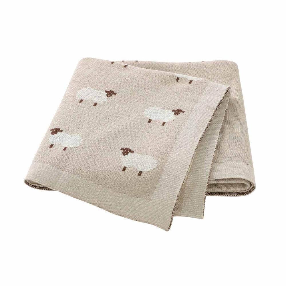 Soft Sheep Baby Blanket: Beige
