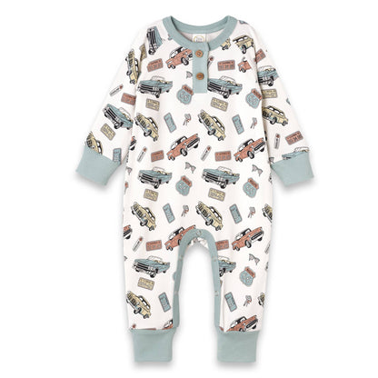 Vintage Car Henley Romper – Baby Road Trip Style