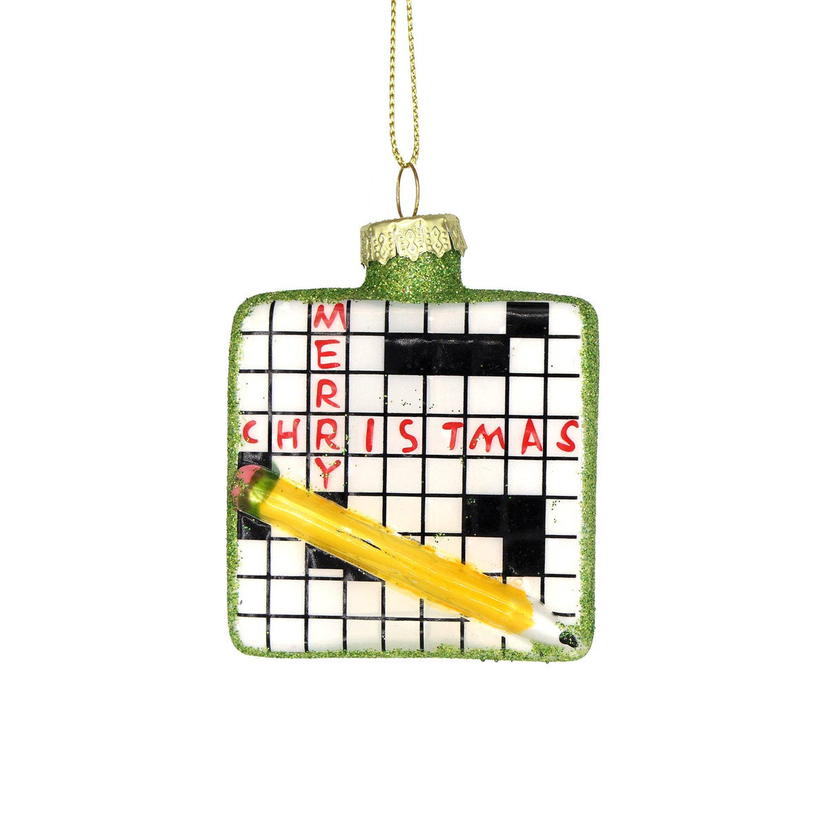 Crossword Christmas Ornaments Hand Painted Unique
