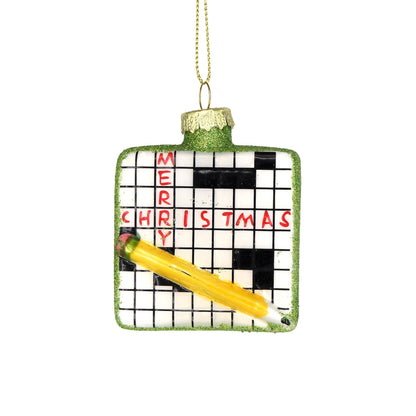 Crossword Christmas Ornaments Hand Painted Unique