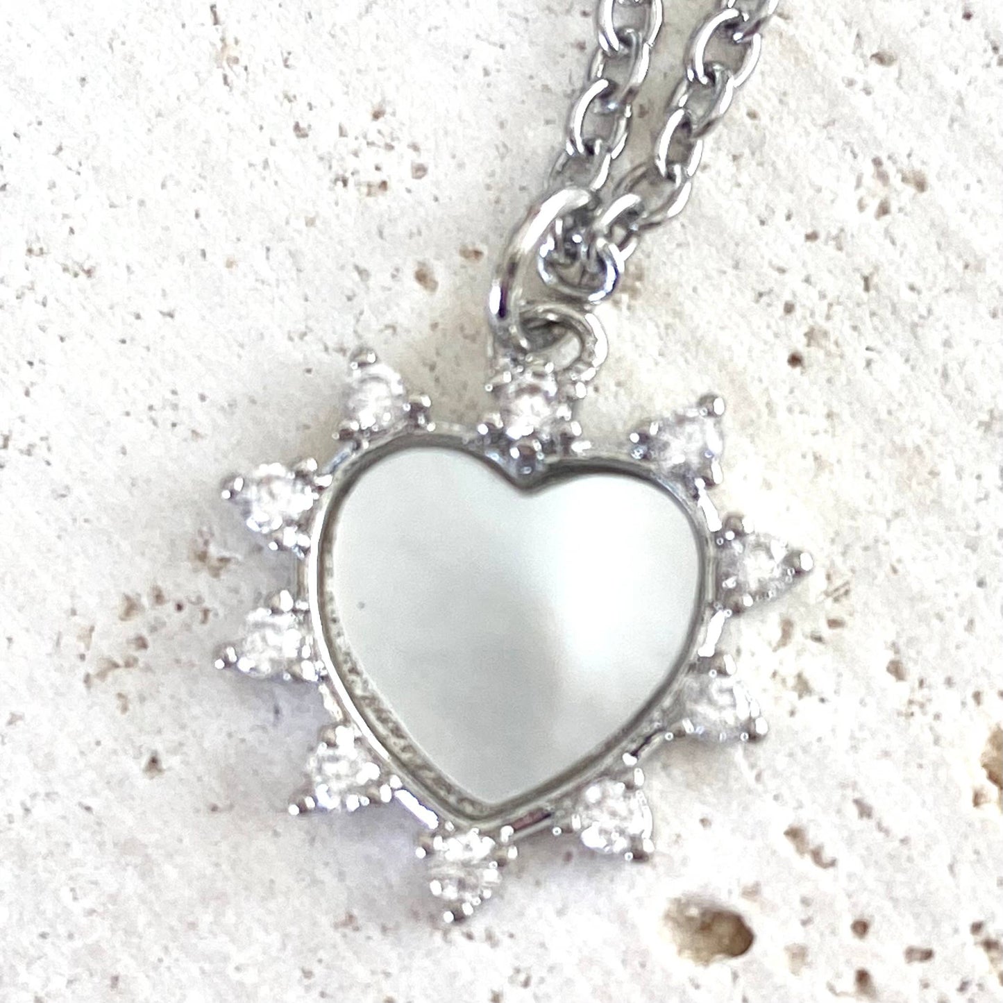 Heart love spike pearl necklace beach ocean boutique salon