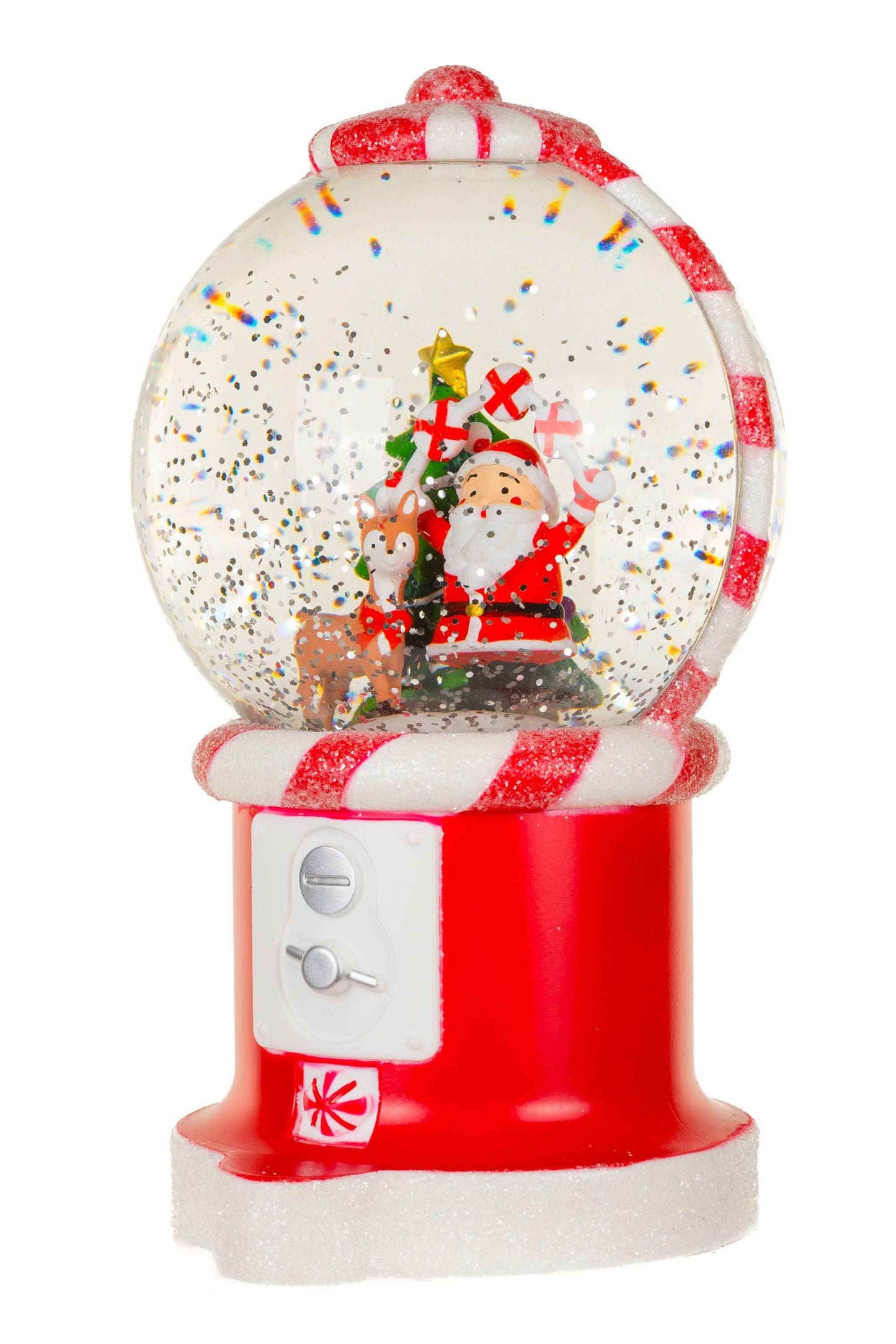 NEW-Red Santa's Gumball Machine Snow Globe