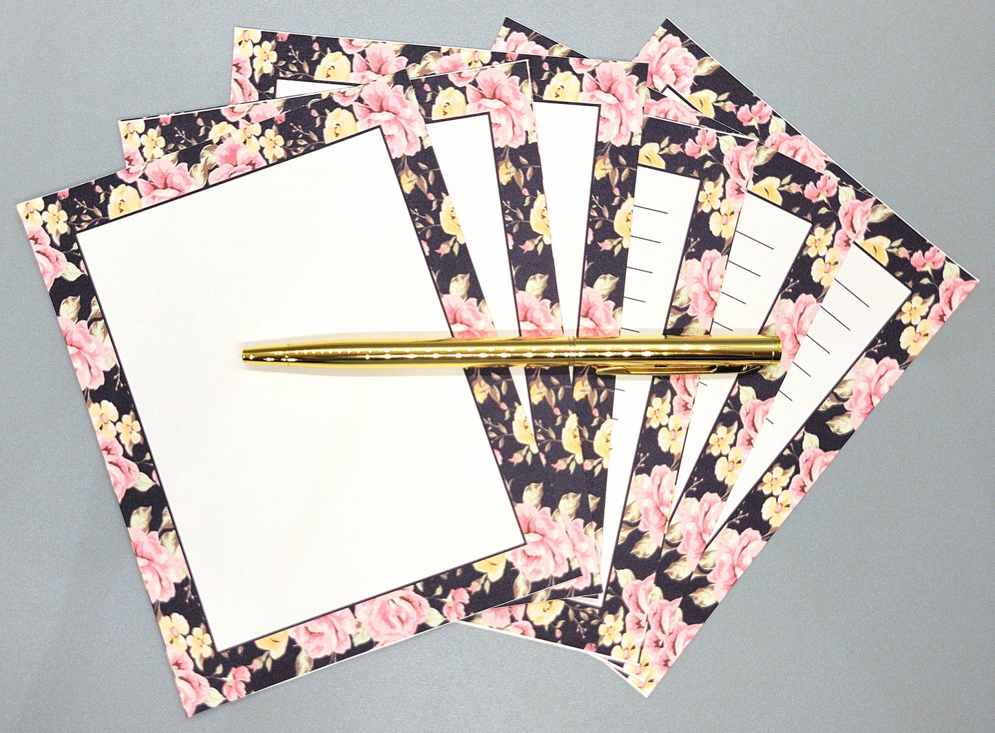 42-Pc Stationery Gift Box Set w/Desk Organizer, Yellow Roses