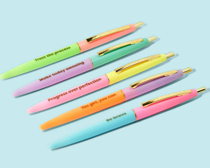 Taylor Elliott Designs - Pen Set - Motivational - Affirmations - 5 Piece Set