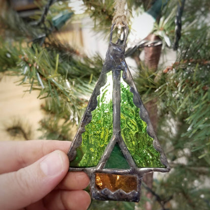 Hand Crafted Stained Glass Tree Ornament