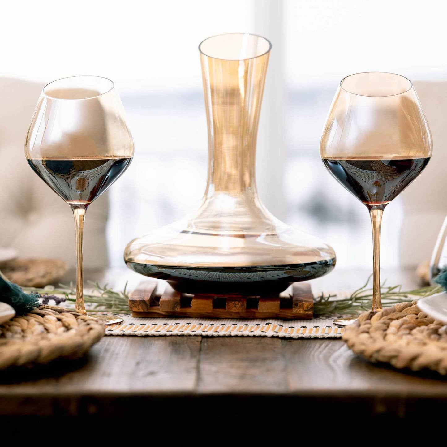 Slant Collection Gold Red Wine Glasses, Set of 2