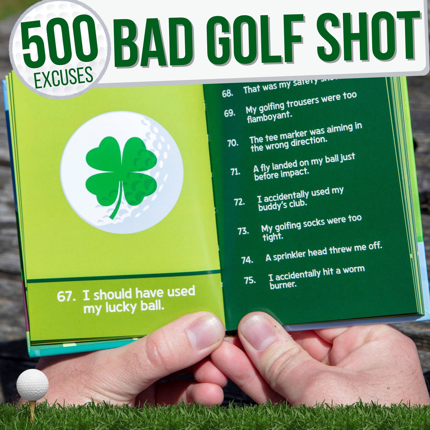 500 Excuses For a Bad Golf Shot Gift Book - Funny Men's Gift