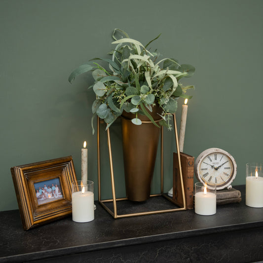 17.5" ANTIQUE GOLD SINGLE BUCKET STAND