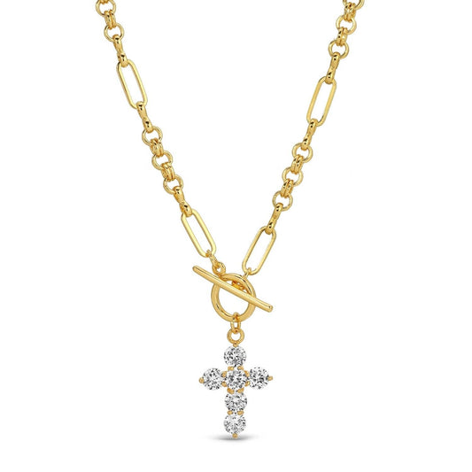 Collar con cruz de circonita cúbica