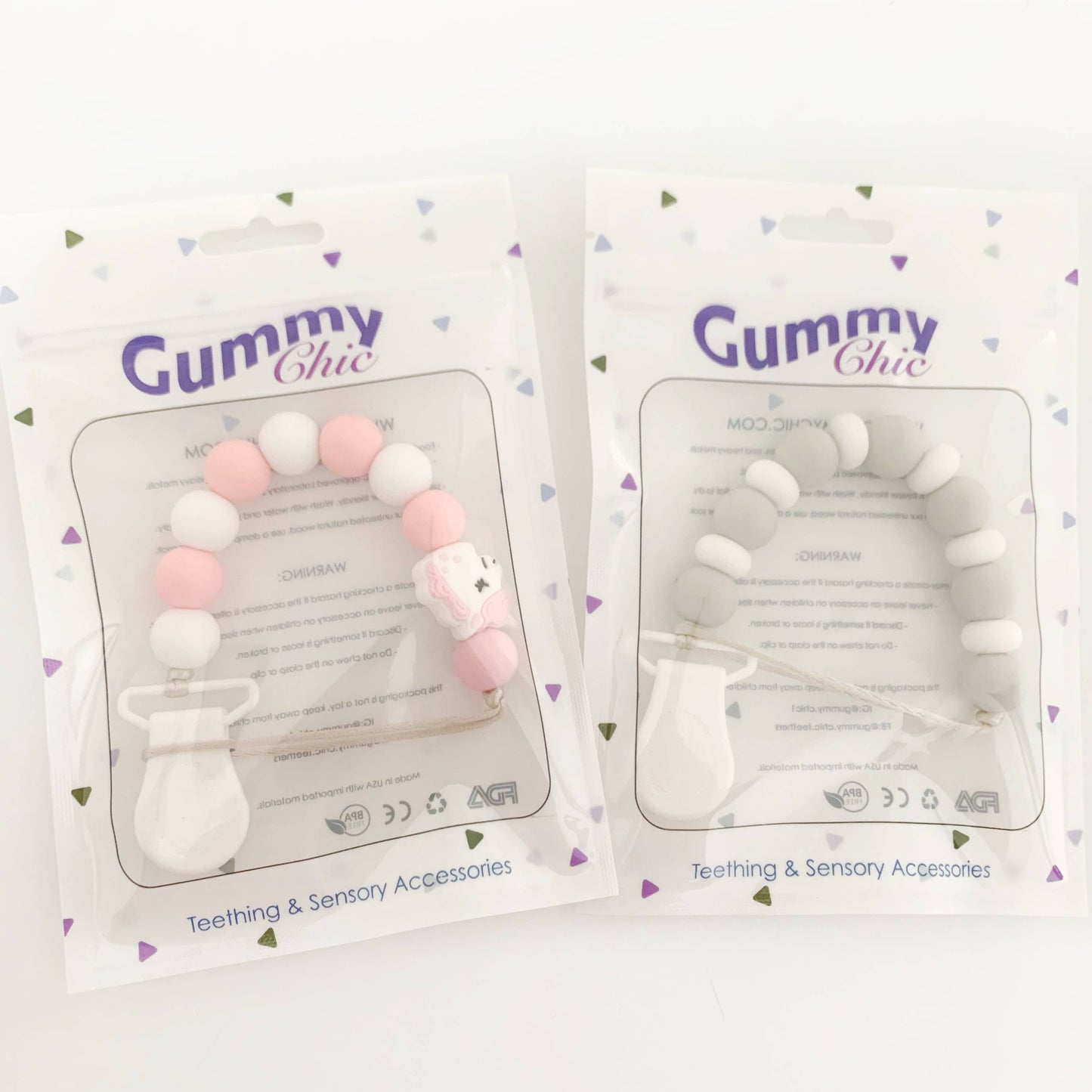 Gummy Chic Silicone Pacifier Holder Clip