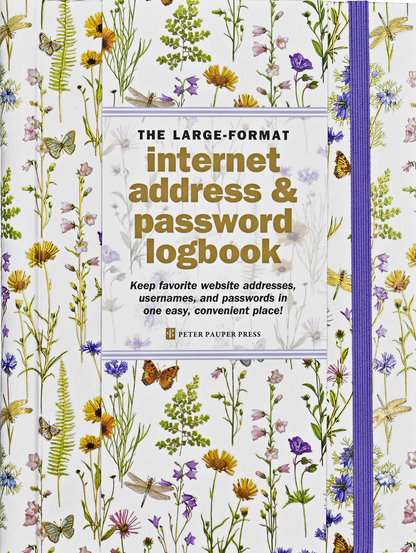 Wildflower Garden Large Internet Address & Password Logbook