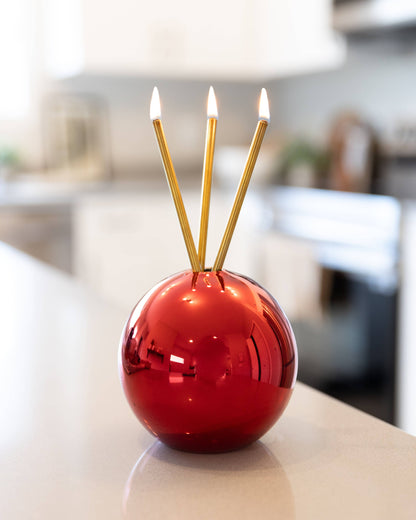 Neva Red Metallic Vase for Everlasting Candles