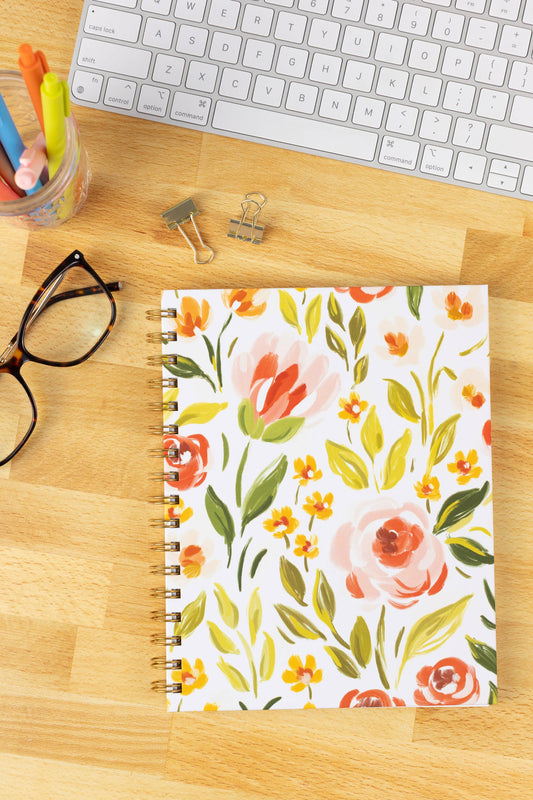 Elyse Breanne Design - Spring Garden 7x9 Hardcover Spiral Notebook