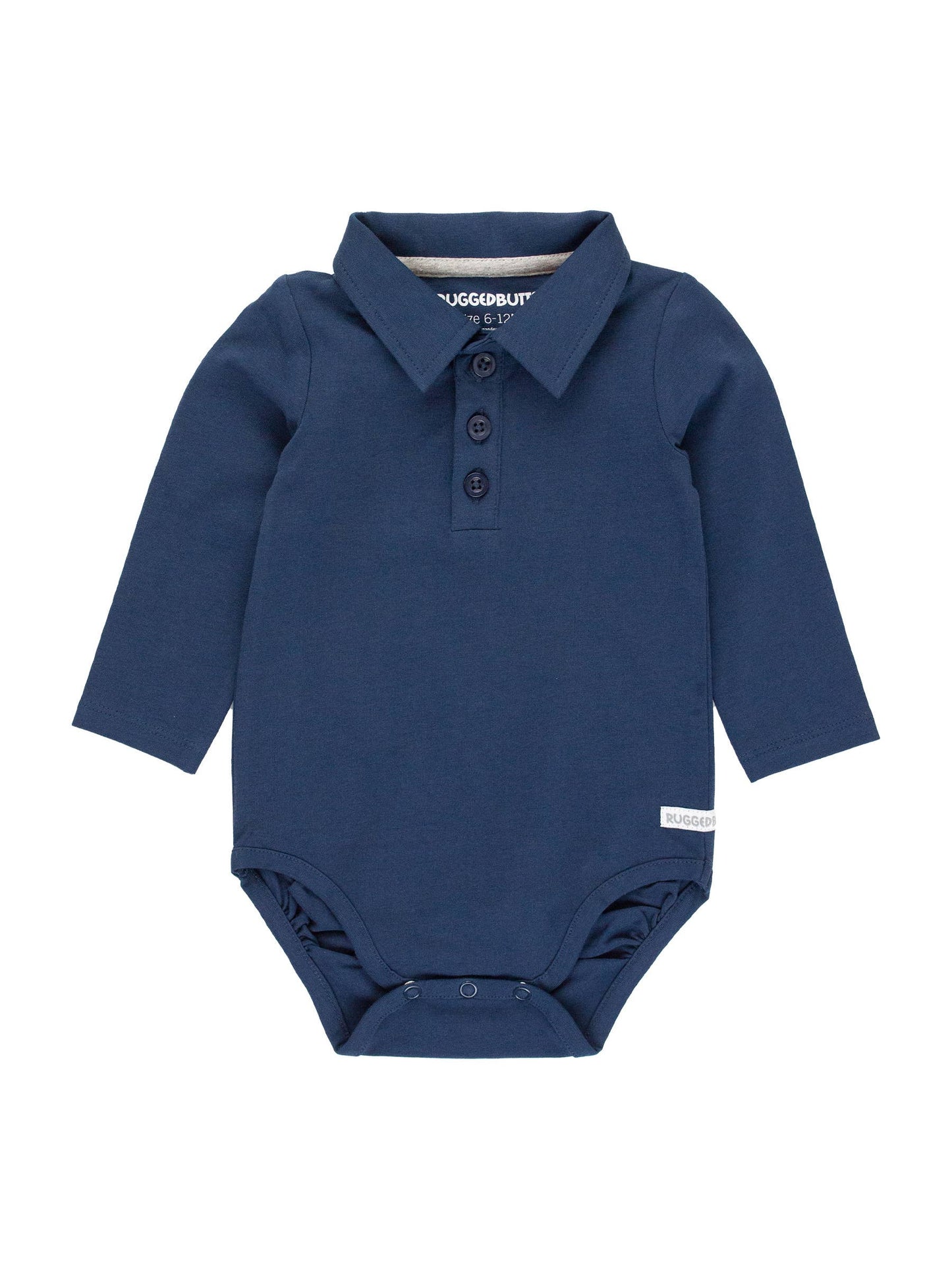 Baby Boys Dark Navy Knit Polo Bodysuit: Navy / 6-12m