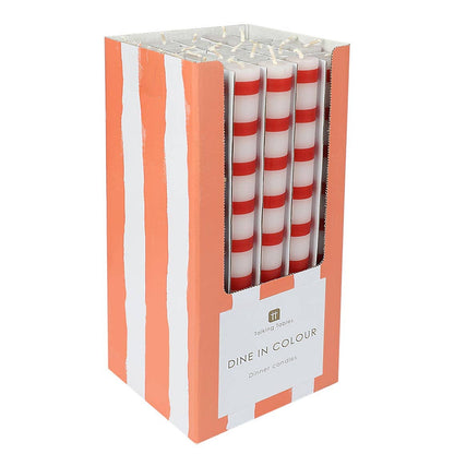 Red & White Stripe Candles