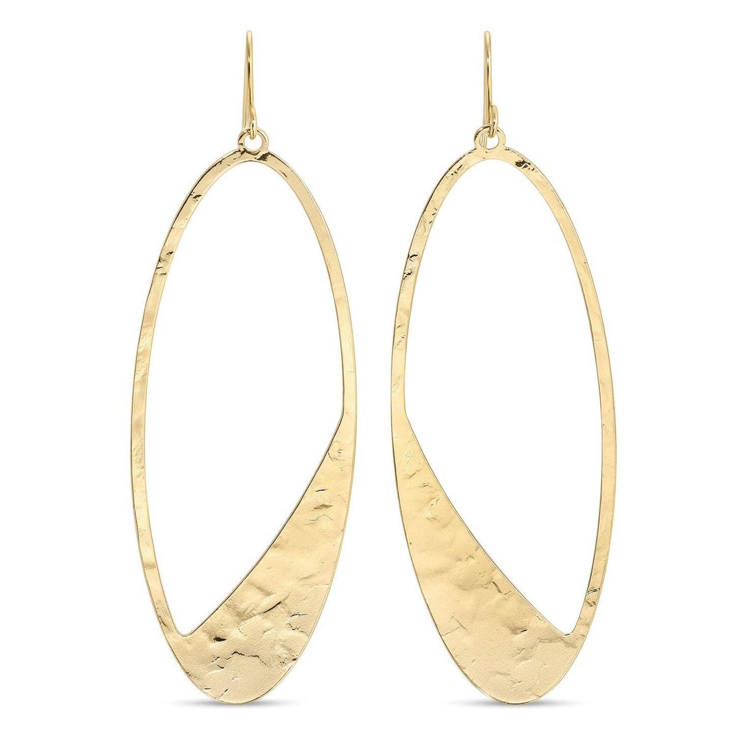 Long Gilded Contemporary Oval Earrings